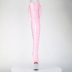 Pleaser BEJEWELED-3052HG-7 Rose Hologram Patent Silver