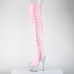 Pleaser BEJEWELED-3052HG-7 Rose Hologram Patent Silver