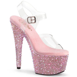 Pleaser BEJEWELED-708MS Rose Strass Platform High Heels
