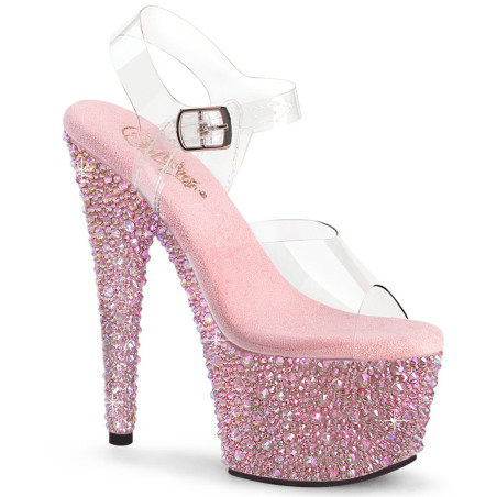 Pleaser BEJEWELED-708MS Rose Strass Platform High Heels