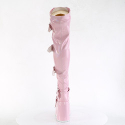 Demonia CAMEL-305 Rose Hologram Chunky Thigh High Boots