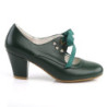Pin Up Couture WIGGLE-32 Green Cuben Heel Retro Pumps