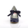Pin Up Couture WIGGLE-32 Blue Cuben Heel Retro Pumps