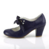 Pin Up Couture WIGGLE-32 Blue Cuben Heel Retro Pumps