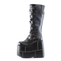 Demonia STACK-308 Black Vegan Cyber Platform Men Boots