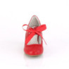 Pin Up Couture WIGGLE-32 Red Cuben Heel Retro Pumps