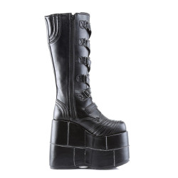 Demonia STACK-308 Black Vegan Cyber Platform Men Boots