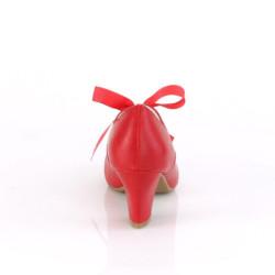 Pin Up Couture WIGGLE-32 Red Cuben Heel Retro Pumps