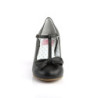 Pin Up Couture WIGGLE-50 Black Cuben Heel Retro Pumps