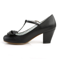Pin Up Couture WIGGLE-50 Black Cuben Heel Retro Pumps