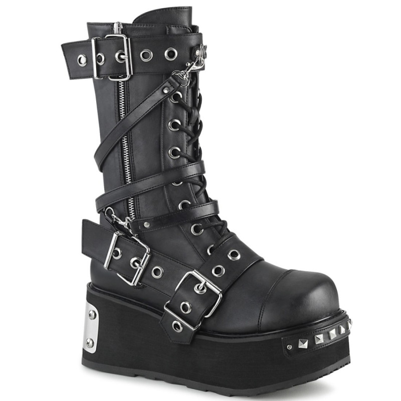 Demonia TRASHVILLE-250 Black Vegan Platform Knee Boots Demonia TRASHVILLE-250 Black Vegan Platform Knee Boots
