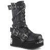 Demonia TRASHVILLE-250 Black Vegan Platform Knee Boots