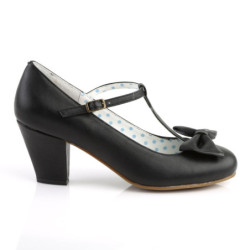 Pin Up Couture WIGGLE-50 Black Cuben Heel Retro Pumps