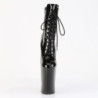 Pleaser WORSHIP-1020 Black Patent Women's Ankle Boots