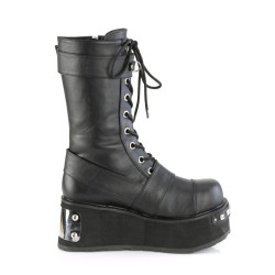 Demonia TRASHVILLE-250 Black Vegan Platform Knee Boots