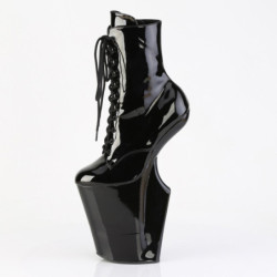 Pleaser WORSHIP-1020 Black Patent Women's Ankle Boots