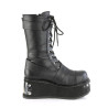 Demonia TRASHVILLE-250 Black Vegan Platform Knee Boots