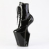 Pleaser WORSHIP-1020 Black Patent Women's Ankle Boots