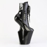 Pleaser WORSHIP-1020 Black Patent Women's Ankle Boots