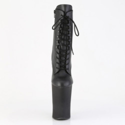 Pleaser WORSHIP-1020 Black Vegan Leather Ankle Boots