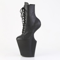 Pleaser WORSHIP-1020 Black Vegan Leather Ankle Boots