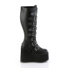 Demonia SWING-815WC Black Vegan Platform Knee Boots