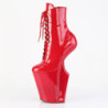 Pleaser WORSHIP-1020 Red Patent High Heeled Ankle Boots