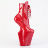 Pleaser WORSHIP-1020 Red Patent High Heeled Ankle Boots