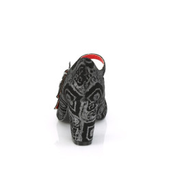 Demonia VIVIKA-38 Black Silver Maryjane Block Heel Pumps