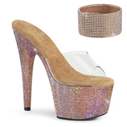 Pleaser BEJEWELED-712RS Ankle Cuff Rose Gold Strass Heels