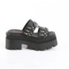 Demonia WRATH-08 Black Vegan Goth Platform Mules