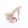 Pleaser BEJEWELED-712RS Ankle Cuff Rose Gold Strass Heels