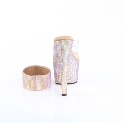 Pleaser BEJEWELED-712RS Ankle Cuff Rose Gold Strass Heels