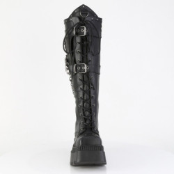 Demonia WRATH-205 Black Goth Platform Knee Boots