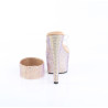 Pleaser BEJEWELED-712RS Ankle Cuff Rose Gold Strass Heels