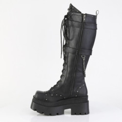 Demonia WRATH-205 Black Goth Platform Knee Boots