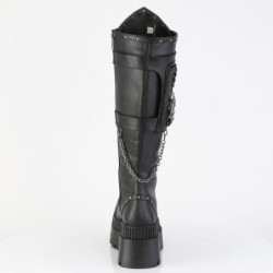 Demonia WRATH-205 Black Goth Platform Knee Boots