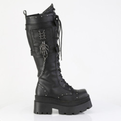 Demonia WRATH-205 Black Goth Platform Knee Boots