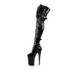 Pleaser INFINITY-3028 Patent Buckle Thigh High Boots