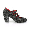 Demonia VIVIKA-38 Black Silver Maryjane Block Heel Pumps