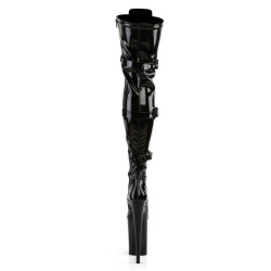 Pleaser INFINITY-3028 Patent Buckle Thigh High Boots