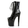 Pleaser XTREME-1020 Black Patent Ankle High Boots Women