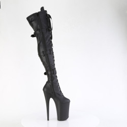 Pleaser INFINITY-3028 Vegan Buckle Thigh High Boots