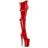 Pleaser INFINITY-3028 Red Buckle Thigh High Boots
