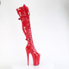 Pleaser INFINITY-3028 Red Buckle Thigh High Boots
