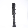 Demonia SHAKER-420 Black Platform Thigh High Wedge Boots