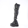 Demonia SHAKER-420 Black Platform Thigh High Wedge Boots