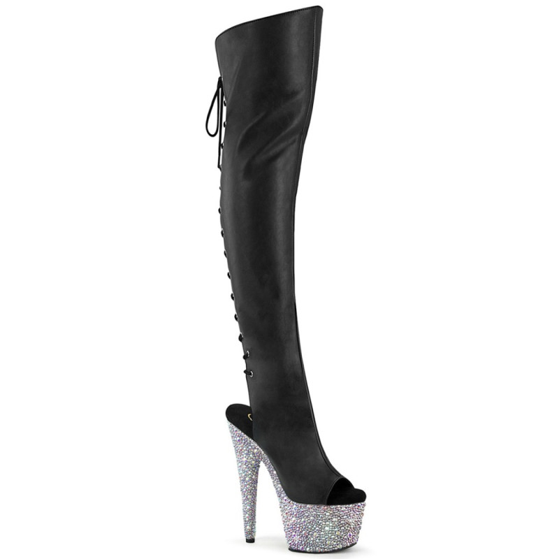 Pleaser BEJEWELED-3019MS-7 Laced Overknee Boots Pleaser BEJEWELED-3019MS-7 Laced Overknee Boots
