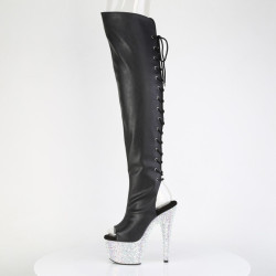 Pleaser BEJEWELED-3019MS-7 Laced Overknee Boots