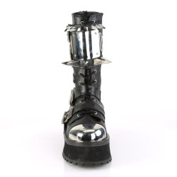 Demonia GRAVEDIGGER-250 Black Vegan Platform Men Boots